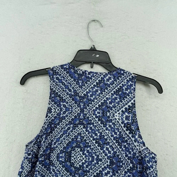 Lovers + Friends Mini Dress Women's Sz S  Blue Green Sleeveless Geometric Boho - Picture 8 of 11